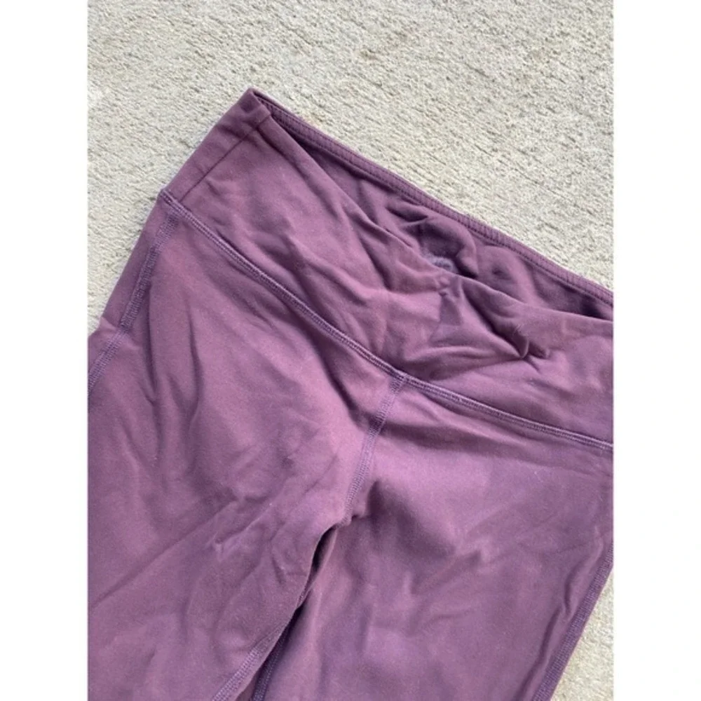 Alo Yoga Pants Womens Small Purple Black Colorblock Ribbed Goddess Leggings Tall